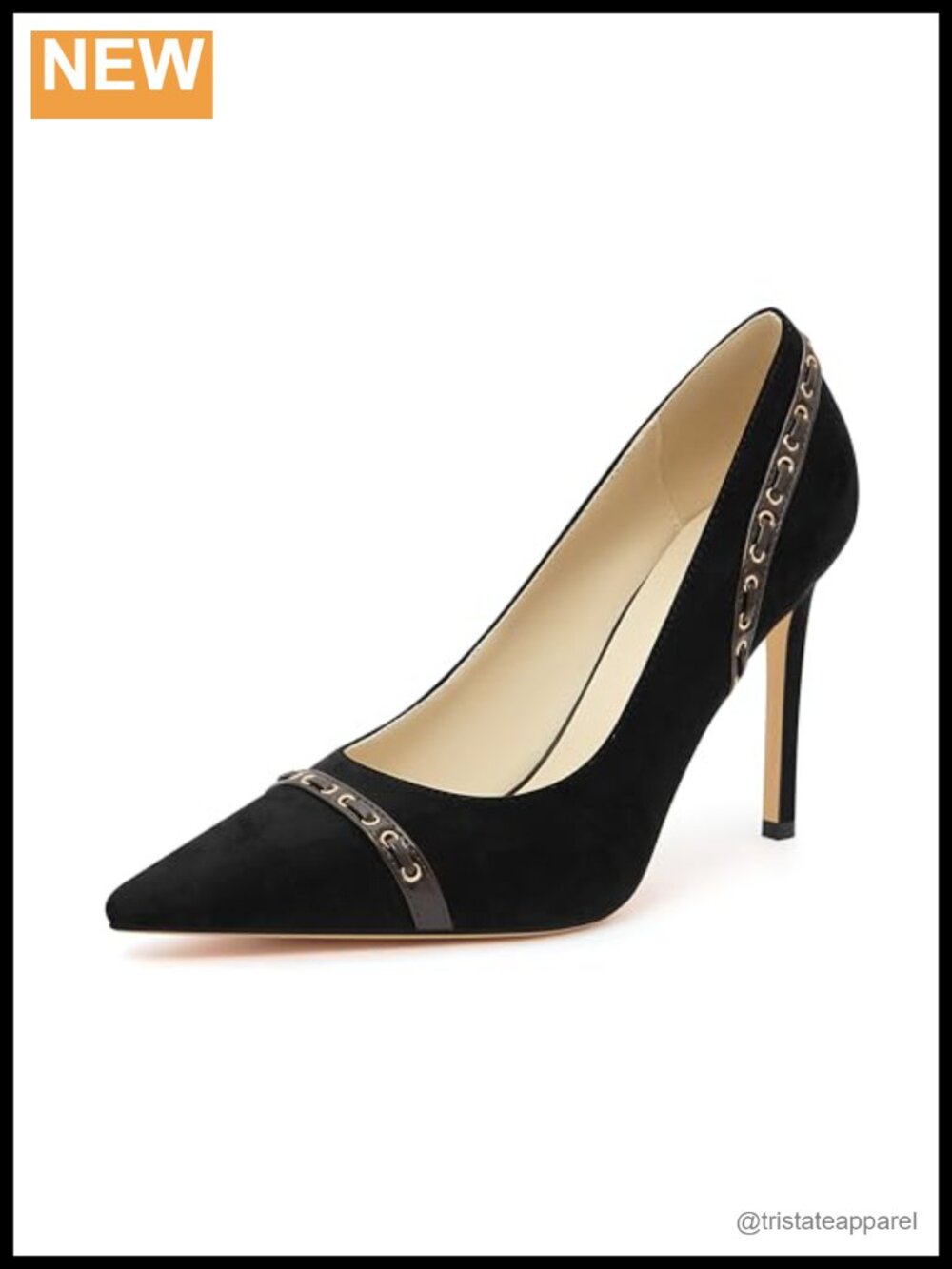 Women's Suede Oil Leather Pointed Toe Stiletto Heels Dress Pumps